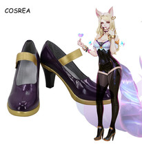 Game  LOL AHRI Female Cosplay Costume Girls Shoes Gold High Heels LOL AHRI Cosplay Shoes Halloween Customizable Women's Shoes 2024 - buy cheap