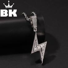 THE BLING KING-Collar personalizado, relámpago, Hip Hop, Circonia cúbica completa, oro, plata, piedra CZ 2024 - compra barato