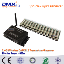 Transmisor controlador inalámbrico DMX512, 1 unidad, 2,4G, 14 Uds., receptor DMX512, luz Led de escenario, envío gratuito con DHL 2024 - compra barato