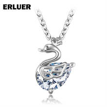 ERLUER Fashion Necklace For Women Girls Rose Gold Silver Plated Zircon Crystal Swan Shape Charm Necklaces & Pendants jewelry 2024 - buy cheap