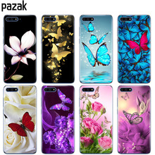 Capa de Silicone Para Huawei Honor 7A PRO 7C Y5 Y6 Y7 Y9 2017 Prime 2018 tpu macio caso de telefone colorido borboleta flor limpar coque 2024 - compre barato