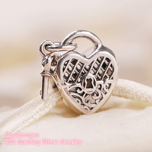 Autumn 100% 925 Sterling Silver Love You Lock Charm heart Beads Fit Original Pandora Charms Bracelet DIY jewelry 2024 - buy cheap