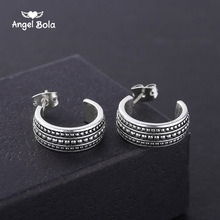 Genuine 100% Buddha Ancient Silver color Stud Earrings To Buddha Earring Jewelry Brincos Free Shipping With Small Logo 2024 - buy cheap