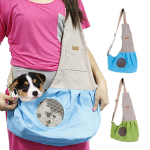 Mochila de transporte para animais, de lona, para cães, gatos, filhotes, bolsa de ombro único, bolsa de transporte com alça, acessório externo 2024 - compre barato