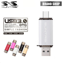 Suntrsi USB Flash Drive USB 3.0 OTG Type-C Pen Drive 64gb 32gb 16gb 8gb USB Stick Flash Drive Customized Print Logo Pendrive 2024 - buy cheap