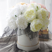 Ramo de flores artificiales de 6 cabezas para boda, Hortensia de peonía falsa, decoración para el hogar, 1 unidad 2024 - compra barato