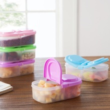 Plastic Food Storage Box 2 Lattices Sealed Crisper Grains Tank Storage Kitchen Sorting Food Storage Box Container 2024 - buy cheap