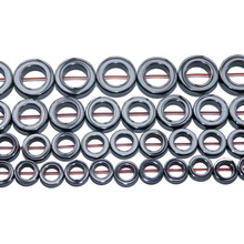 Wholesale 8 10 12 14 MM Natural Stone Black Hematite Beads Round Ring For Jewelry Making DIY Bracelet Necklace Accessaries 2024 - buy cheap