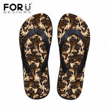 FORUDESIGNS Women Fashion Flip Flops Cute Animal Pug Dog Print Summer Beach Rubber Slippers for Ladies Girl Light Weight Sandals 2024 - buy cheap