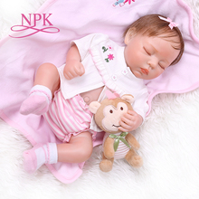 NPK 48CM bebe realistic reborn soft full body slicone lifelike sleeping baby hand detailed painting Anatomically Correct 2024 - buy cheap