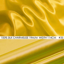 CISULI 100% SILK CHARMEUSE SATIN 114cm width 19mommes Pure Mulberry Silk Fabric/wedding favors and gifts Yellow NO 35 2024 - buy cheap