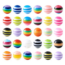100pcs 10mm Mixed Color Round Resin Stripe Beads for Jewelry Making DIY Bracelet Necklace Handcraft hole: 2mm 2024 - купить недорого