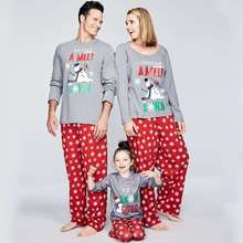 Conjunto de pijamas de Navidad para la familia, ropa de dormir roja con estampado para padres e hijos, pijama de manga larga para bebés y adultos 2024 - compra barato