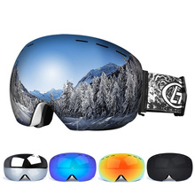 Лыжные очки, двухслойная уф противотуманная большая лыжная маска, очки для катания на лыжах, сноуборде, очки для мужчин и женщин, лыжные очки 2024 - купить недорого