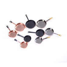 New 1/12 Scale 3pcs Dollhouse Miniature Metal Frying Pans Cooking Pot Cookware Kitchen Accessory Black Gold Sliver 2024 - buy cheap