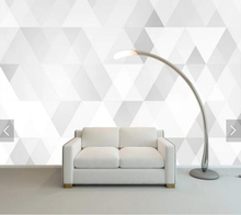 Papel de parede personalizado 3d, prata cinza, murais geométricos para decoração de parede do quarto, sala de estar, fundo do sofá 2024 - compre barato