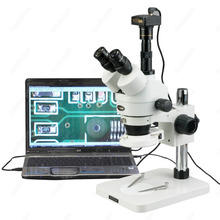 Microscópio com zoom de led-amescopo de 3,5x-180x, fabricação com microscópio estéreo de 144 leds e câmera digital de 1,3mp 2024 - compre barato