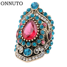 Luxury Vintage Flower Rings For Women Party Banquet Antique Turkish Rings Acrylic Anel Brand Finger Bijoux Resin 2024 - buy cheap
