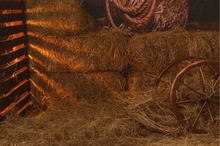 7x5ft Фермерский домик сарай гранжа солома сено на заказ фото студия Виниловый фон 220 см x 150 см 2024 - купить недорого