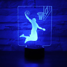 Lámpara de mesa 3D LED de luz nocturna para baloncesto modelo 7 colores cambiantes decoración para el hogar 3d regalo 2024 - compra barato
