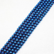 Mini. order is $7! 2-12mm Blue Plating Hematite ironstone Round Spacer DIY Loose Beads 15" 2024 - buy cheap
