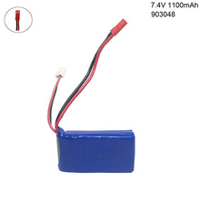7.4V 1100mAh 903048 LiPo Battery for WLtoys A949 A959 A969 A979 V912 V913 V353 k929 V262 L959 T23 T55 F45 7.4V battery for wltoy 2024 - buy cheap