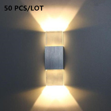 Luz LED de pared COB moderna para baño, lámparas cuadradas de acrílico con Base de aluminio para dormitorio y sala de estar, 2W/6W, 50 Uds. 2024 - compra barato