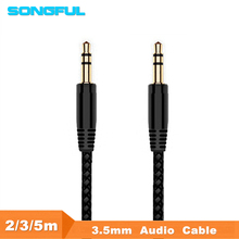 Cable de extensión de Audio auxiliar 3,5, conector macho a macho de 3,5mm para auriculares, altavoz y Audio estéreo, 5m / 3m / 2m 2024 - compra barato