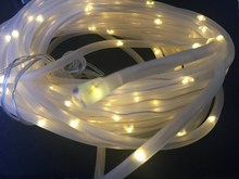 10m solar powered corda tubo flexível luz de corda de fadas 100led ao ar livre natal jardim festa de casamento decoração da árvore-branco quente 2024 - compre barato