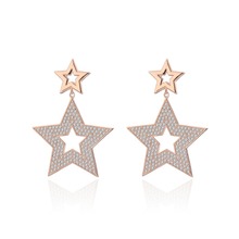 Long Big Star Earrings For Women Hollow Statement Boho Drop Earring femme Ethnic Rose Gold  Jewelry Gift Fashion 2019 za 2024 - buy cheap