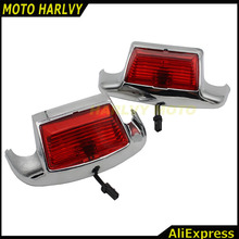 Farol dianteiro e traseiro 12v + kit de lente vermelha para harley touring flht/flt/flhs/flhr 2024 - compre barato