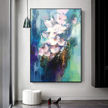 Canvas oil painting caudros decoracion palette knife texture acrylic white flower Wall art Picture For Living Room Home Decor87 2024 - buy cheap