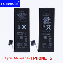 Bateria de li-polímero recarregável, 1440mah, capacidade 0 ciclo, baterias para iphone 5 5g, smartphone + ferramenta de reparo e adesivo de bateria 2024 - compre barato