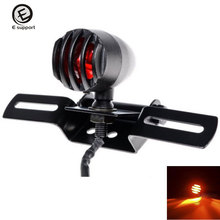 Ee suporte farol de motocicleta retrô legal, luz traseira de alumínio, recarga de farol de freio 12v/20w, acessórios para motocicleta, xy01 2024 - compre barato