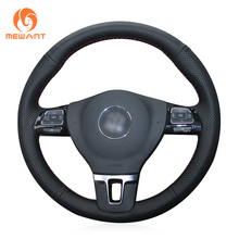 MEWANT Black Artificial Leather Car Steering Wheel Cover for Volkswagen VW Tiguan Golf Plus Passat CC Jetta Sharan EOS Caddy 2024 - buy cheap