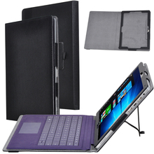Capa fina flip de couro pu 2 em 1 para tablet e teclado, protetor para chuwi surbook 12.3 polegadas case + película + caneta 2024 - compre barato