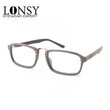 LONSY Vintage Acetate Wood Myopia Glasses Frame Brand Design Computer Eye Glasses Frames For Men Women monturas de gafas 2024 - buy cheap