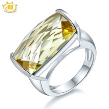 Hutang Natural 15ct Huge Lemon Citrine Rings 925 Sterling Silver Engagement Ring Gemstone Fine Jewelry for Women Best Gift 2024 - купить недорого