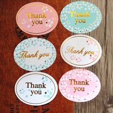 120pcs/lot Round Golden "Thank you" series color seal sticker for baking DIY Package label Decoration label stickers retail 2024 - buy cheap