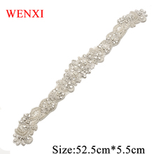 WENXI-Aplique de diamantes de imitación para vestidos de novia, accesorio para coser a mano, color oro rosa, WX826, 1 unidad 2024 - compra barato