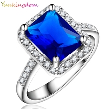 Yunkingdom elegant wedding Ring square crystal zircon Rings For Women white Gold Color fashion jewelry 2024 - buy cheap