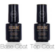 Rosalind Brand Transparent Clearly Gel Polish High Quality White and Black Bottle 7ml Soak Off Led UV Gel Nail Base Top Coat 2024 - buy cheap