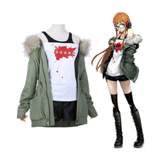 Persona 5 Futaba Sakura Shirt Coat Jacket Cosplay Costume Full Set 2024 - buy cheap