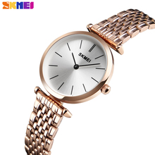 SKMEI-Reloj de cuarzo de lujo para Mujer, pulsera de acero inoxidable con esfera pequeña a la moda, resistente al agua 2024 - compra barato