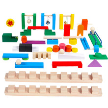 Wooden Colored Domino Institution Accessories for Children Wood Dominoes Board Game Blocks Bricks Educational Toys Dominos Gifts 2024 - buy cheap