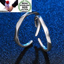 OMHXZJ Wholesale European Fashion Woman Man Party Wedding Gift Lovers Rhombus Open Resizable 925 Sterling Silver Ring RR249 2024 - buy cheap