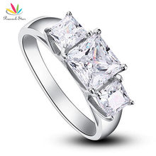 Peacock Star Three-Stones Solid 925 Sterling Silver Wedding Anniversary Engagement Ring Jewelry CFR8008 2024 - buy cheap
