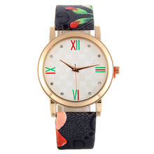 Лидер продаж кожаный ремешок с принтом женские часы с кристаллами кварцевые наручные часы Relogio Feminino 2024 - купить недорого