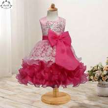 New Posh Sequins Princess Girls  Party Dress Fashion Layer Kids Ball Gowns Embroider Lace Kids Clothes 2024 - buy cheap