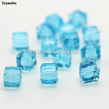 Isywaka 100pcs Lake Blue Color Square 6mm Austria Crystal Beads charm Glass Beads Loose Spacer Bead for DIY Jewelry Making 2024 - buy cheap